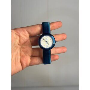 VTG 1980's Slinky Wrist Watch 2.5" Armitron Quartz Slinky Band Blue READ